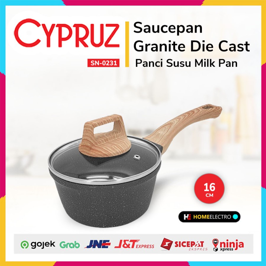 Cypruz SN-0231 Saucepan Granite Die Cast 16 cm Panci Susu Milk Pan