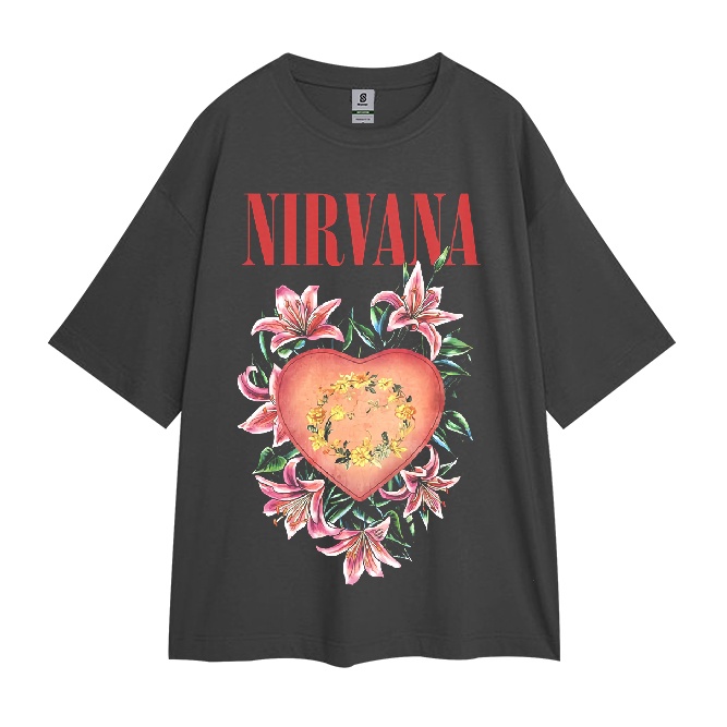Nirvana Heart Shaped Box Vintage Oversize Tee T-shirt