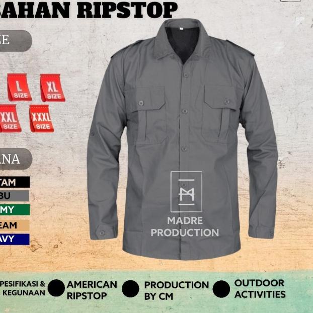 Kemeja Lapangan Pdl Panjang - Abu-abu, S