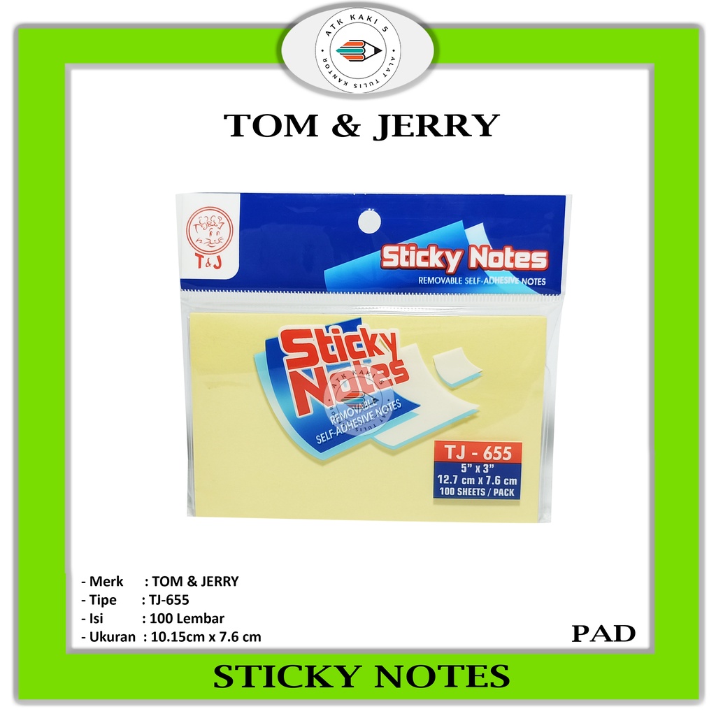 

TOM & JERRY -Sticky Notes Kuning TJ-655 - PAD