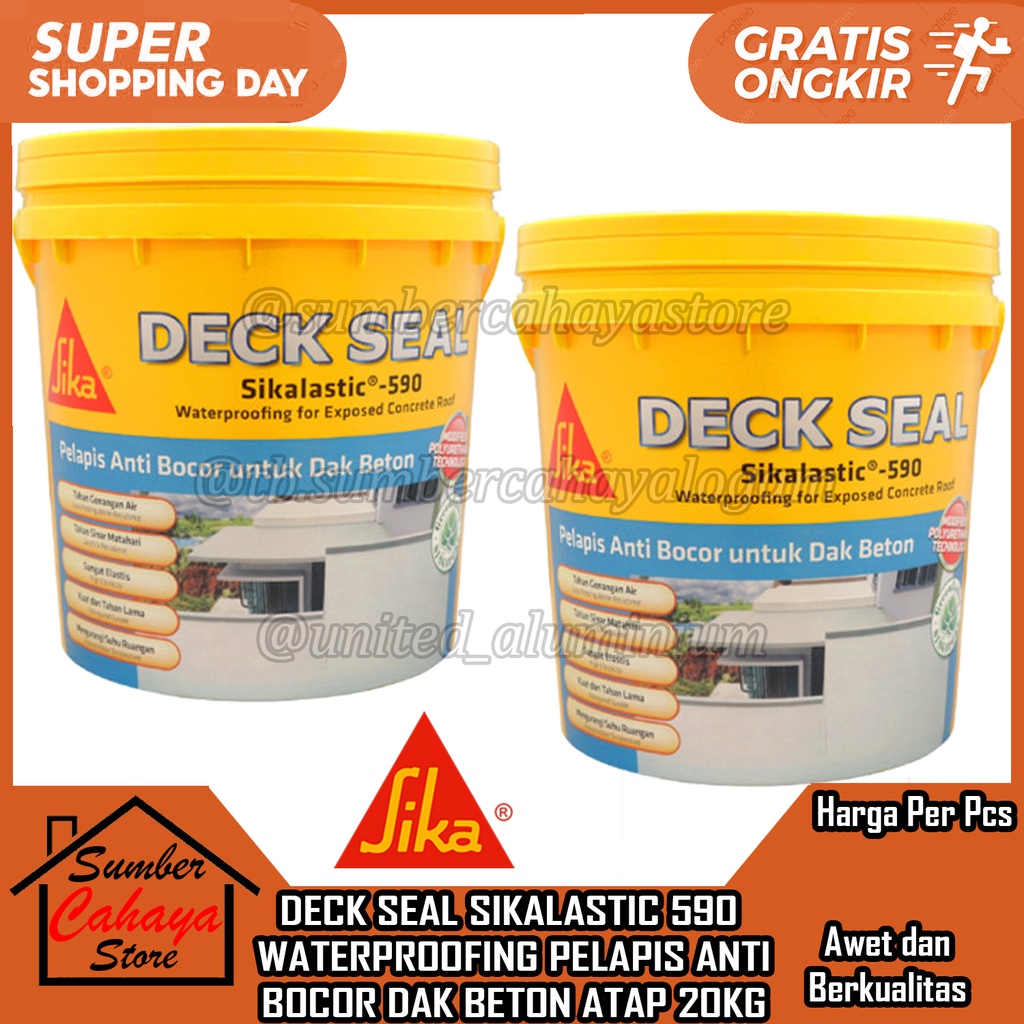 Deck Seal Sikalastic 590 Waterproofing Pelapis Anti Bocor Atap Dak Beton 20Kg Sika Deckseal lapis la