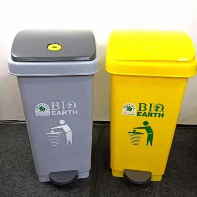 TEMPAT SAMPAH INJAK BESAR BAGUS 50LITER BIG EARTH - GREEN LEAF barang ready terus