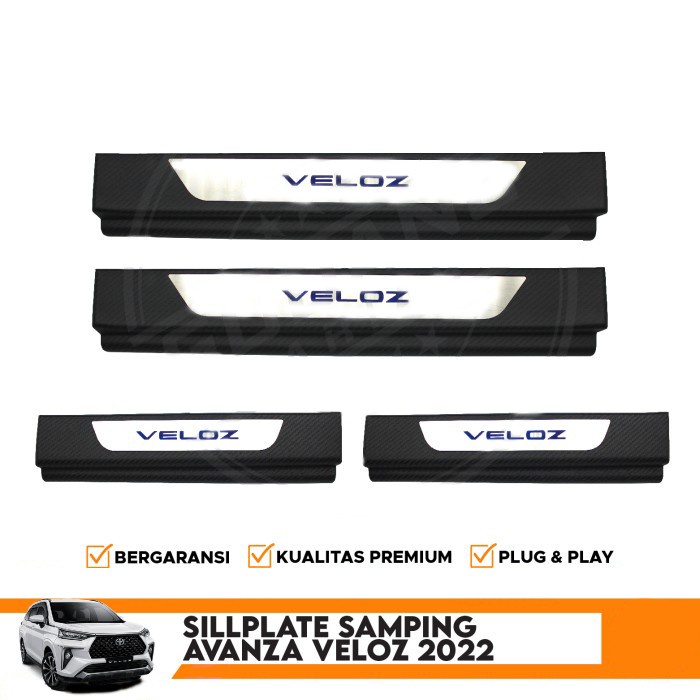 Sillplate Samping Mobil Avanza Veloz 2022 Carbon varian lampu dan tanpa lampu