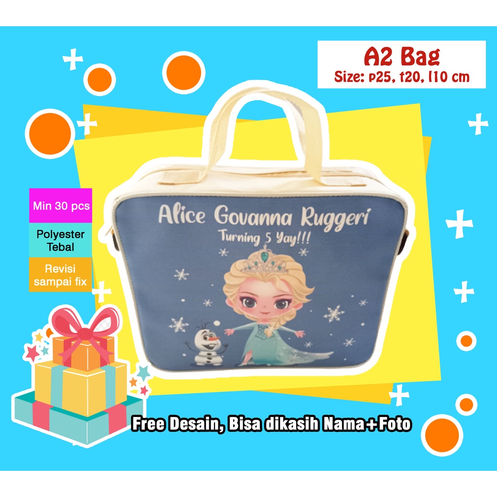 [A2 BAG FROZEN] TAS ULANG TAHUN ANAK CUSTOM SOUVENIR ULANG TAHUN ANAK MURAH GOODIE BAG ULANG TAHUN A
