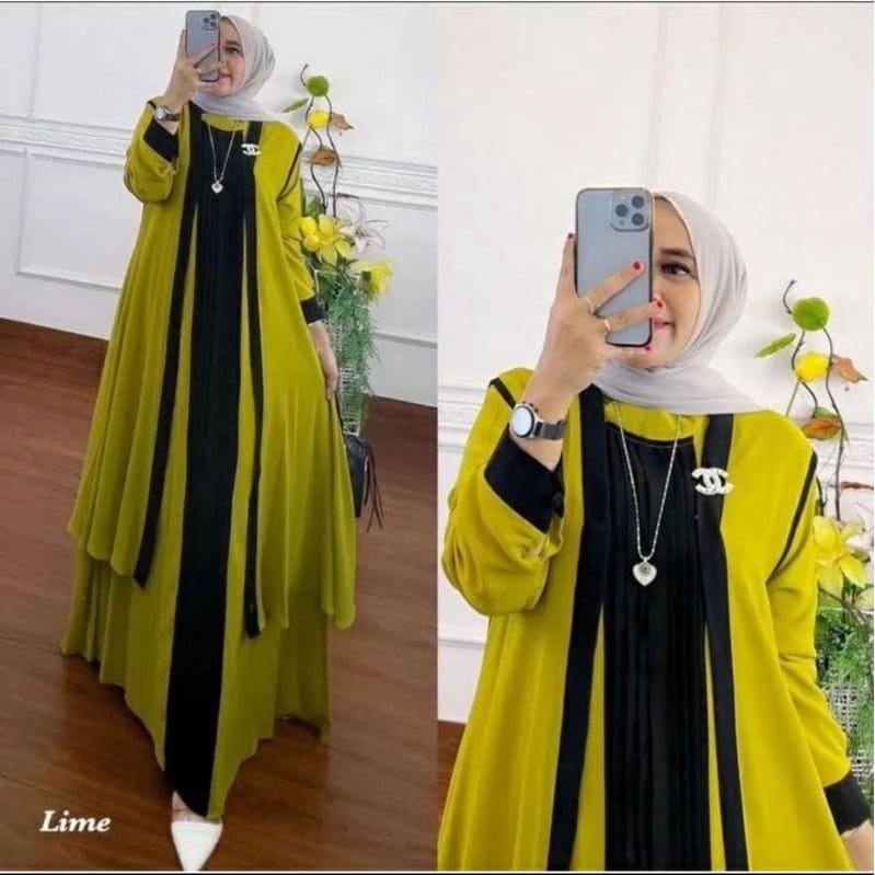 Kanaya Dress Gamis Dewasa Bahan Ceruty Babydoll Baju Kondangan Wanita Ootd Kekinian Fashion Wanita Kekinian Gaun Pesta Muslimah