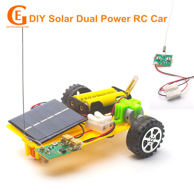 Mainan Mobil Remote Control Dual Power Tenaga Surya DIY Untuk Edukasi Sains Anak