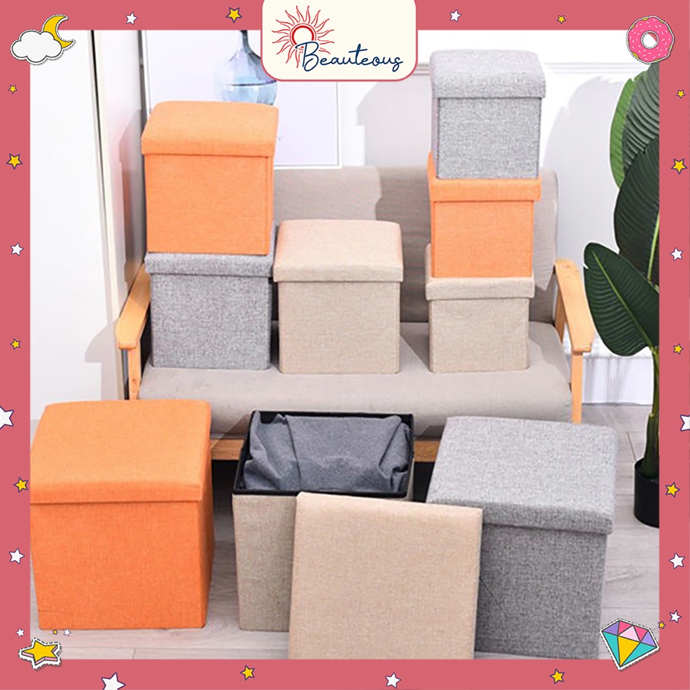 Storage Box Lipat Tempat Penyimpanan Lipat Kursi Sofa Tempat Mainan Buku