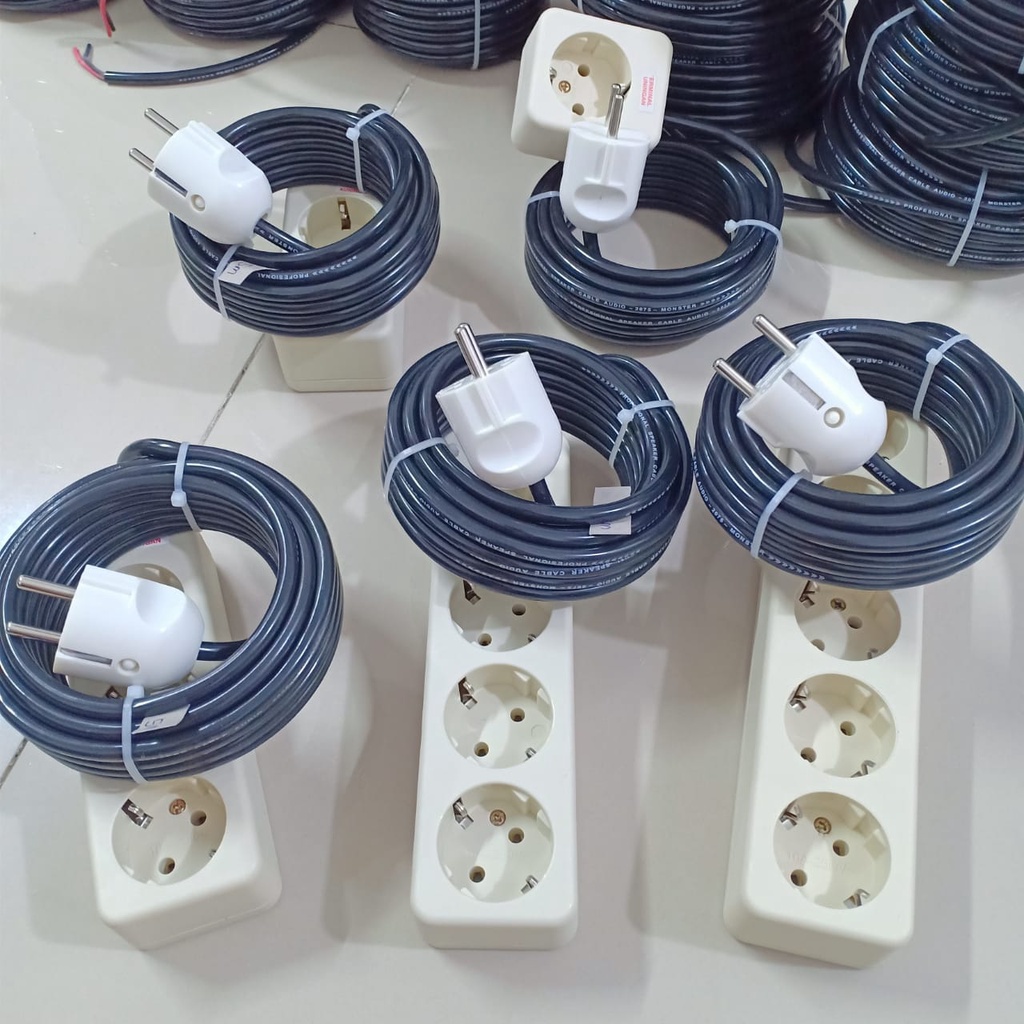Stop kontak kabel hitam , panjang kabel :15m,20m,25m,30m,35m,45m,.