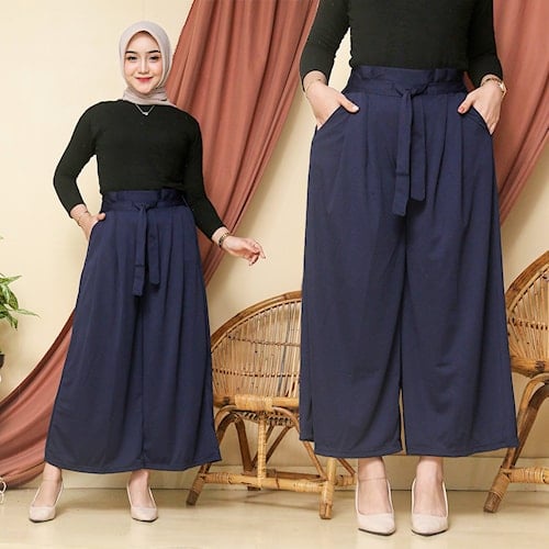 Kulot Rempel Wanita Kulot Rempel Panjang Celana wanita Tali Hikaru