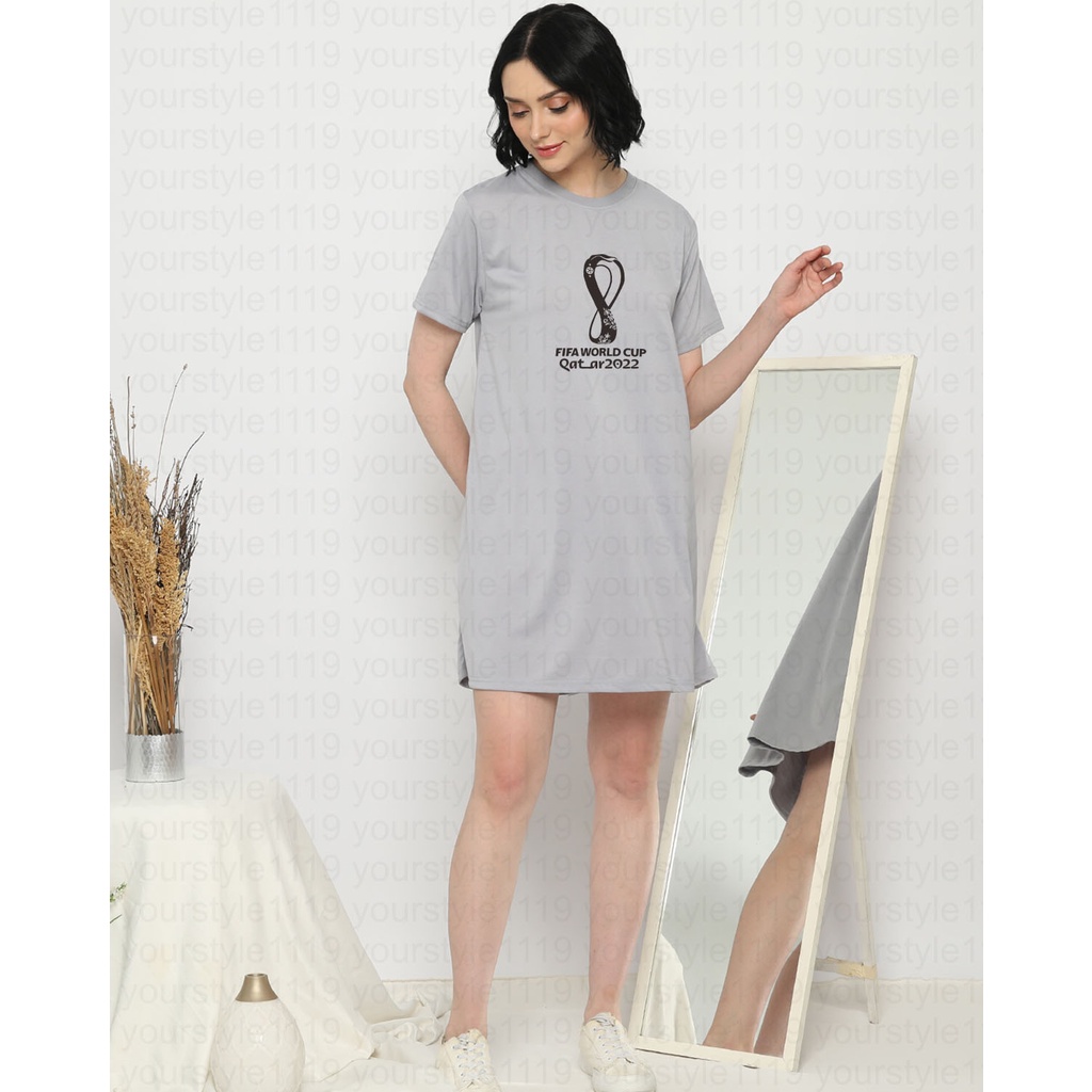 YOURSTYLE1119 - BASIC MINI DRESS WORLD CUP 2022 TUNIK OVERSIZE TSHIRT KEKINIAN OVERSIZE