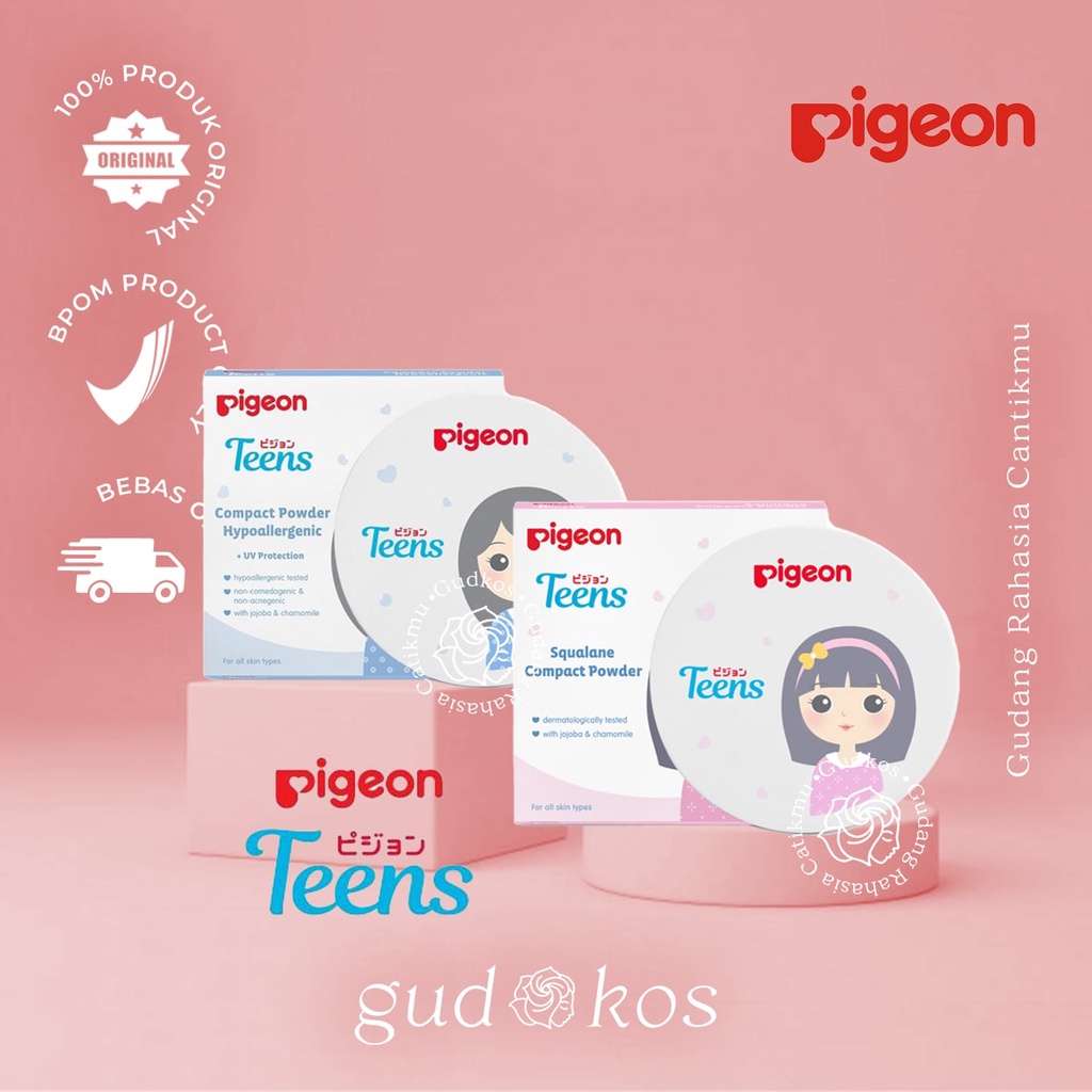 PIGEON Teens Compact Powder + UV Protection 14 Gr / Refill Bedak Padat Makeup Wajah