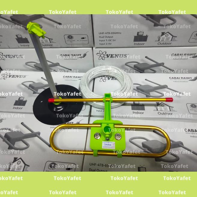 Antena TV Digital Indoor Outdoor VENUS Cabe Rawit 2 (dua) Output