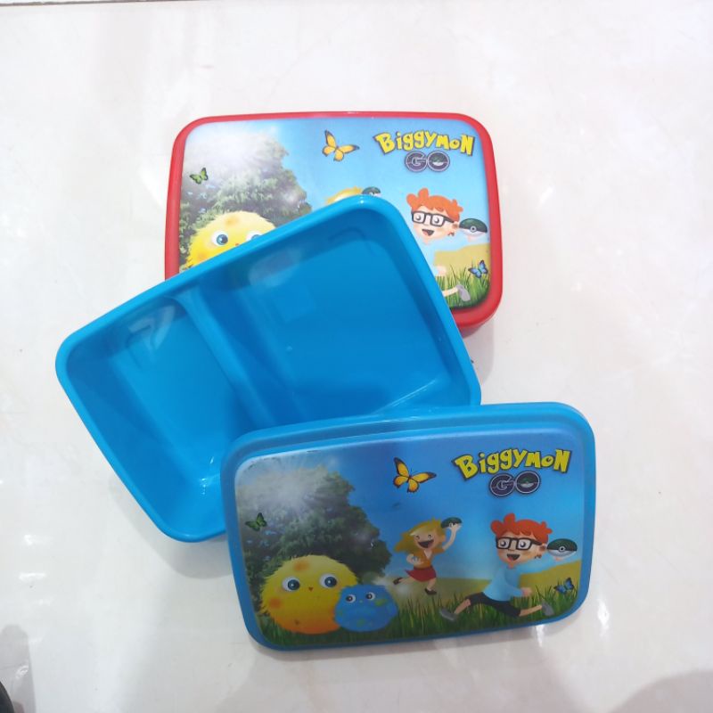 TEPAK MAKAN PLASTIK/TEPAK MAKAN ANAK/TEPAK MAKAN BIGGYMON LB-32