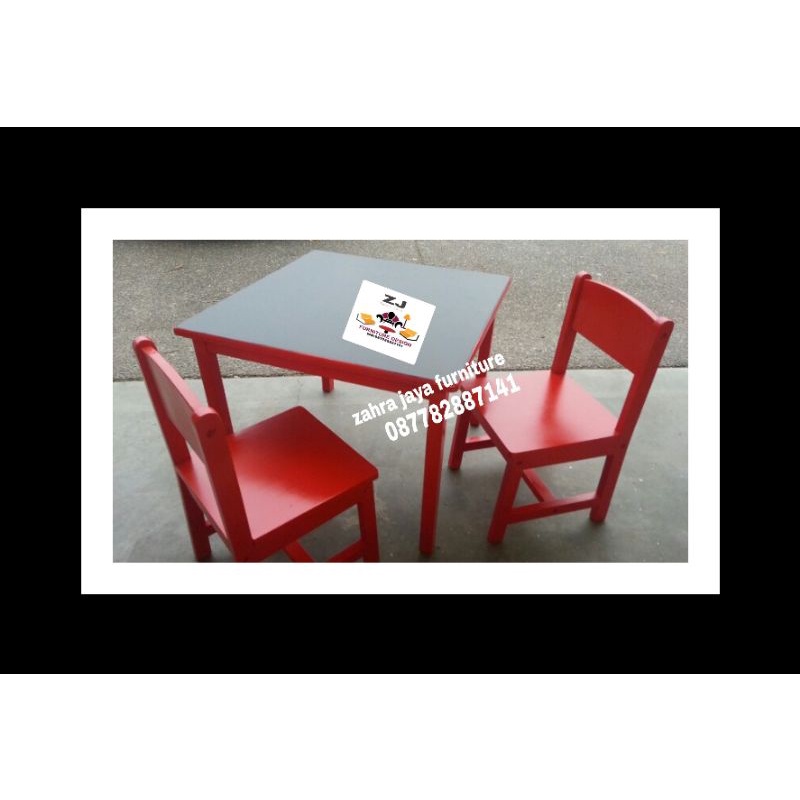 MEJA BELAJAR PAUD/TK  SET MULTIFUNGSI  KAYU JATI