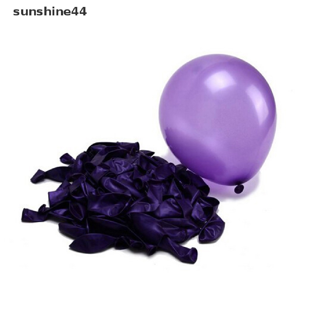 Sunshine 100pcs Balon LATEX Polos 10 &quot;Untuk Dekorasi Pesta Pernikahan / Ulang Tahun