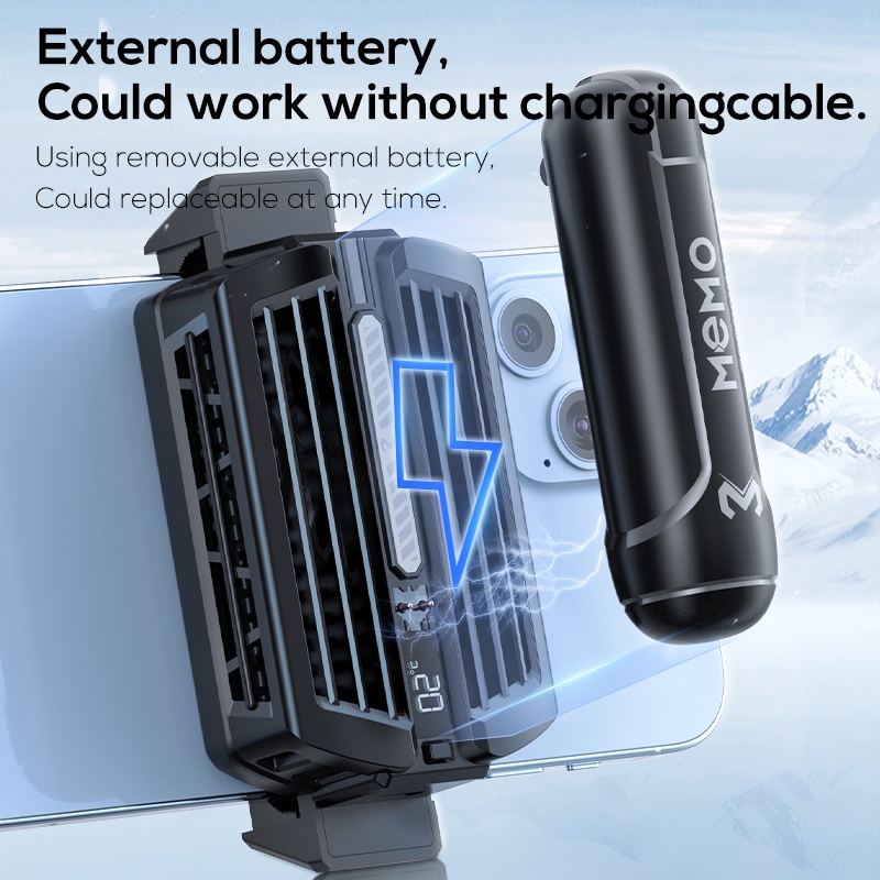Kipas Pendingin hp Gaming Funcooler Fancooler Kipas Angin Hp MEMO DL10 RGB Mobile Fan Cooler Phone Cooler Radiator with Battery