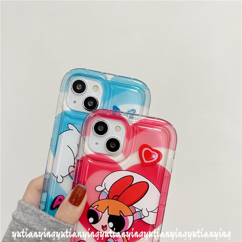 Casing Soft Case TPU Motif Kartun Powerpuff Girls Untuk iPhone 7plus / 11 / 13 / 12pro MAX / XR / 7 / 8 / 6 / 6S + / X / XS MAX