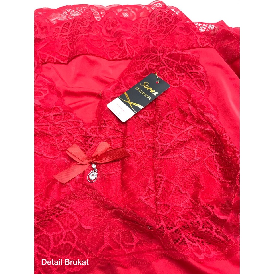 Lingerie Sexy Dress Baju Tidur Sexy Lingerie Wanita Bahan Satin Lace Premium / Seserahan Sorex BT 7046 Fit to XL