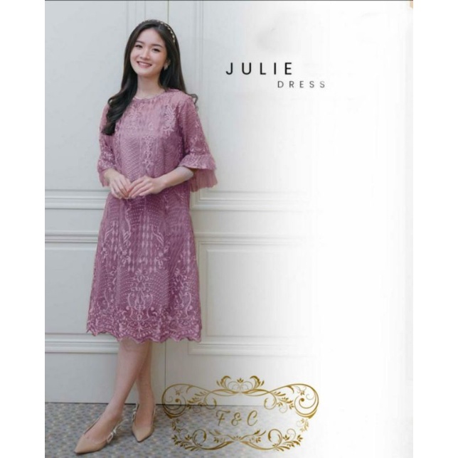 DRESS WANITA REMAJA TERBARU 2022 DRES NATAL BROKAT DRESS PESTA BRUKAT MIDI GAUN KEKINIAN FURING