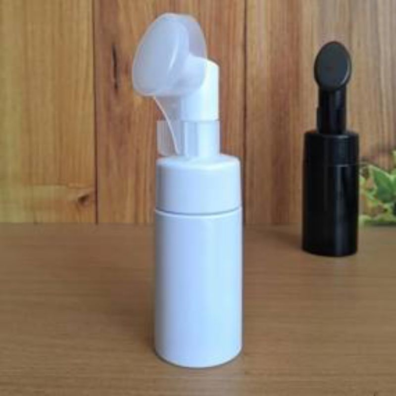 Botol Foam + BRUSH | Botol Kosong Foamer Brusher | Wadah isi ulang sabun cuci muka dengan busa dan sikat | Botol kosong face wash | alat facial wajah