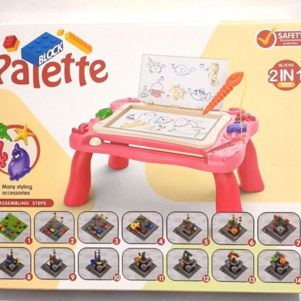 

Promo palette block 2 in 1 magnetic drawing board/mainan edukasi - pink salem Diskon