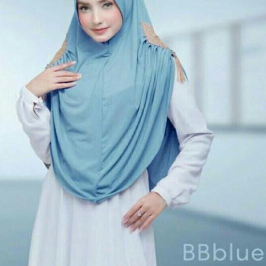 Hijab ORI Khimar Syari Renda Prada Emas Import Quality - Magenta