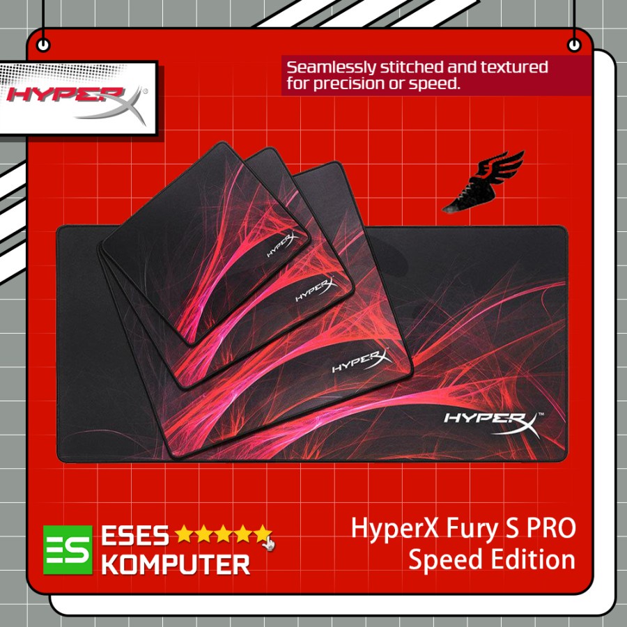 Mousepad HyperX Fury S Medium Speed Edition Pro - Anti-Fray Gaming Pad