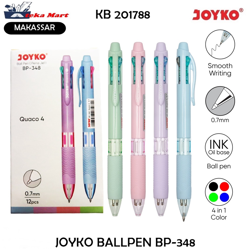 

[BOX/12PCS] JOYKO BALLPEN BP-348 (Quaco 4, 4 Color)