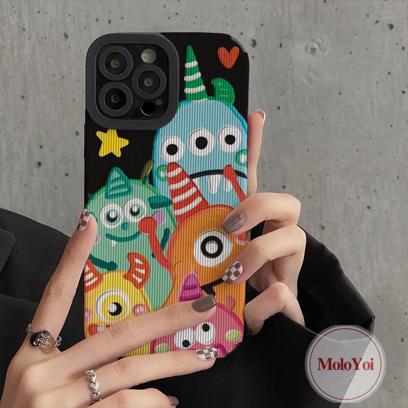 Soft Case TPU Motif Kartun Monster Unicorn Untuk iPhone 7 8 Plus 11 Pro Max XR 12 13 14 Pro Max X XS Max