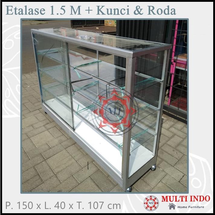 Promo Etalase Kaca - Etalase Toko - Etalase Jualan 150 Cm / 1.5 Meter