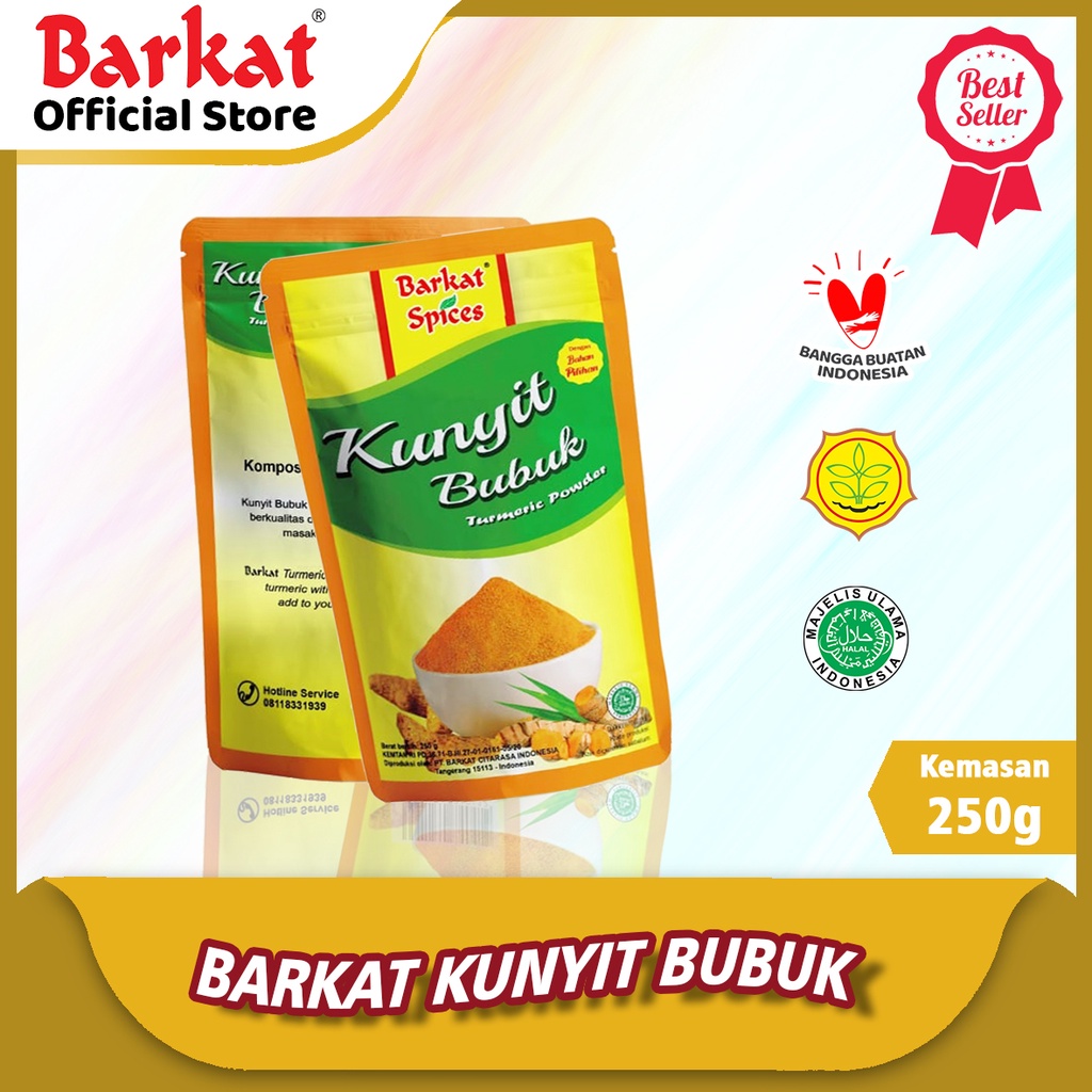 

Barkat Bubuk Kunyit Murni Original Dari Barkat Kualitas Premium Kemasan 250 Gram Sejak 1939