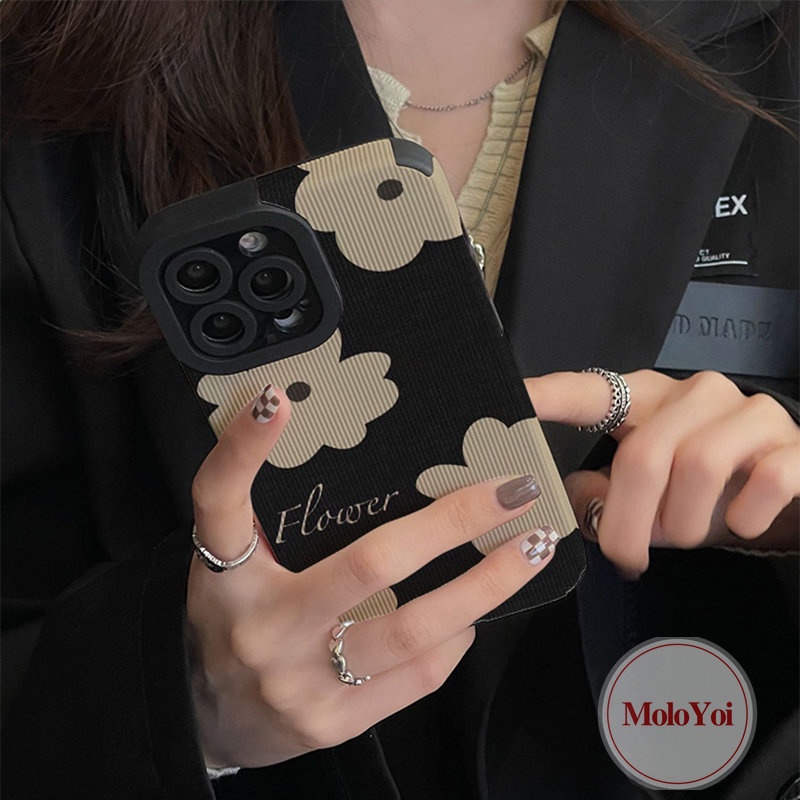 Soft Case TPU Motif Bunga Retro Untuk iPhone 11 Pro Max 12 13 14 Pro Max 7 Plus 8 Plus XR X XS Max