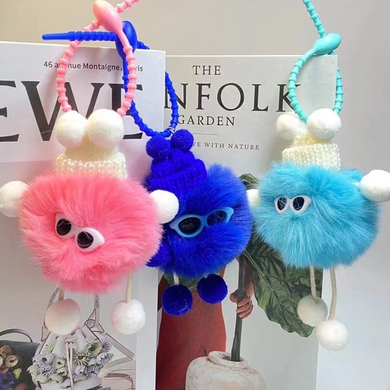 Gantungan Kunci Boneka Monster Lucu Bahan Plush Untuk Case Earphone K21