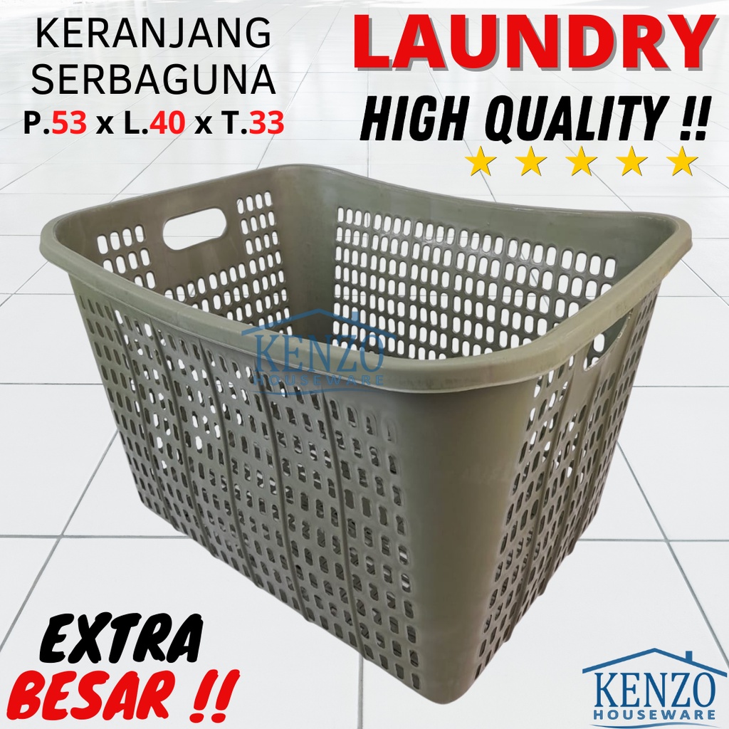 ( OJEK ) Keranjang Baju Laundry Pakaian Kotor TABITHA Keranjang Plastik Besar Kuat Murah