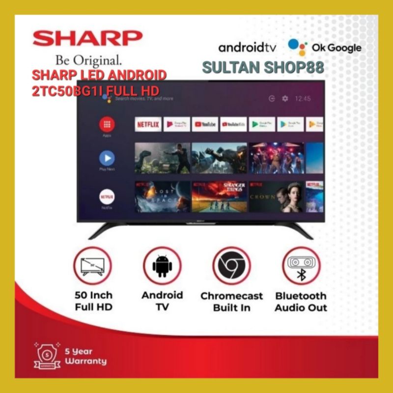 SHARP LED ANDROID TV 2TC50BG1I 50 INCH FULL HD DIGITAL TV 2TC50BG1