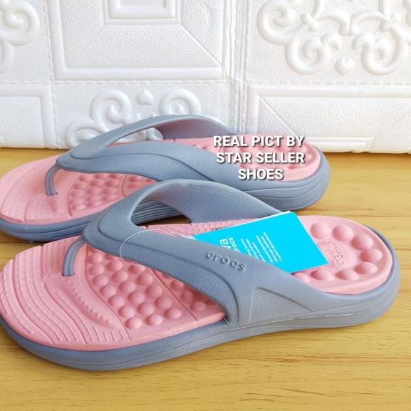 CROCS / SANDAL CROCS REVIVA FLIP ORIGINAL - putih tosca, 36