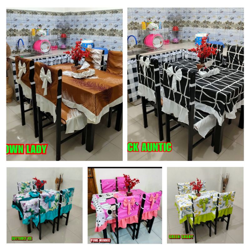 Taplak Meja Makan Set 4 Kursi