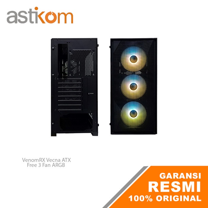 Casing PC VenomRX Vecna ATX Free 3 Fan ARGB Tempered Glass