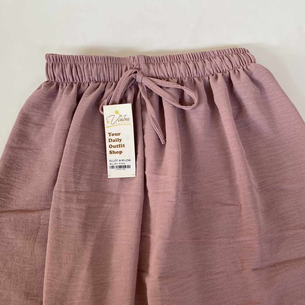 VIOLET HIGHWAIST LOOSE PANTS KULOT CRINCLE AIRFLOW-Blushpink