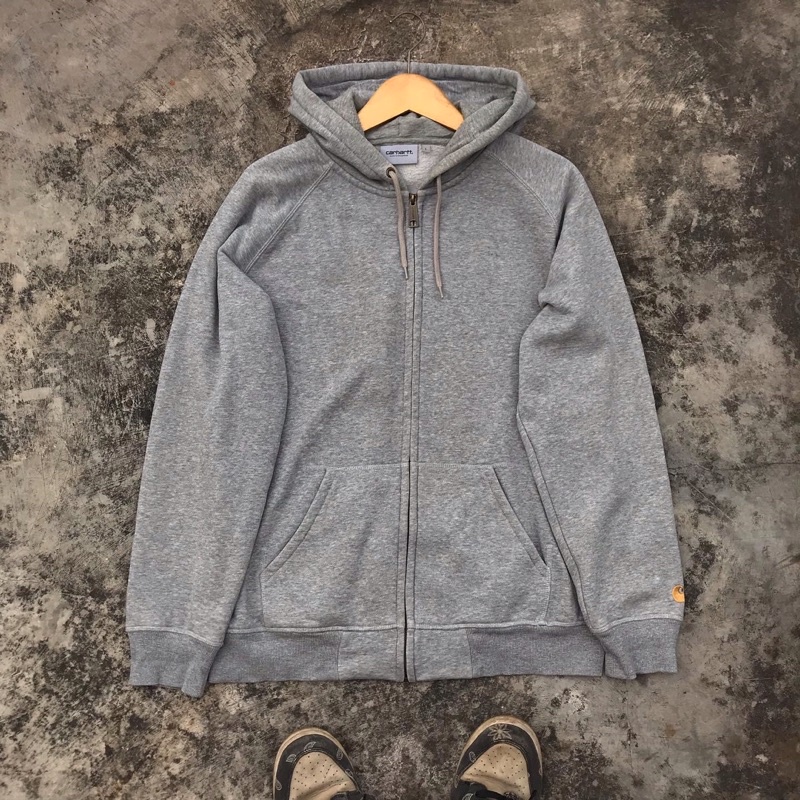 CARHARTT WIP CHASE ZIP HOODIE GREY HEATHER ORIGINAL SECOND