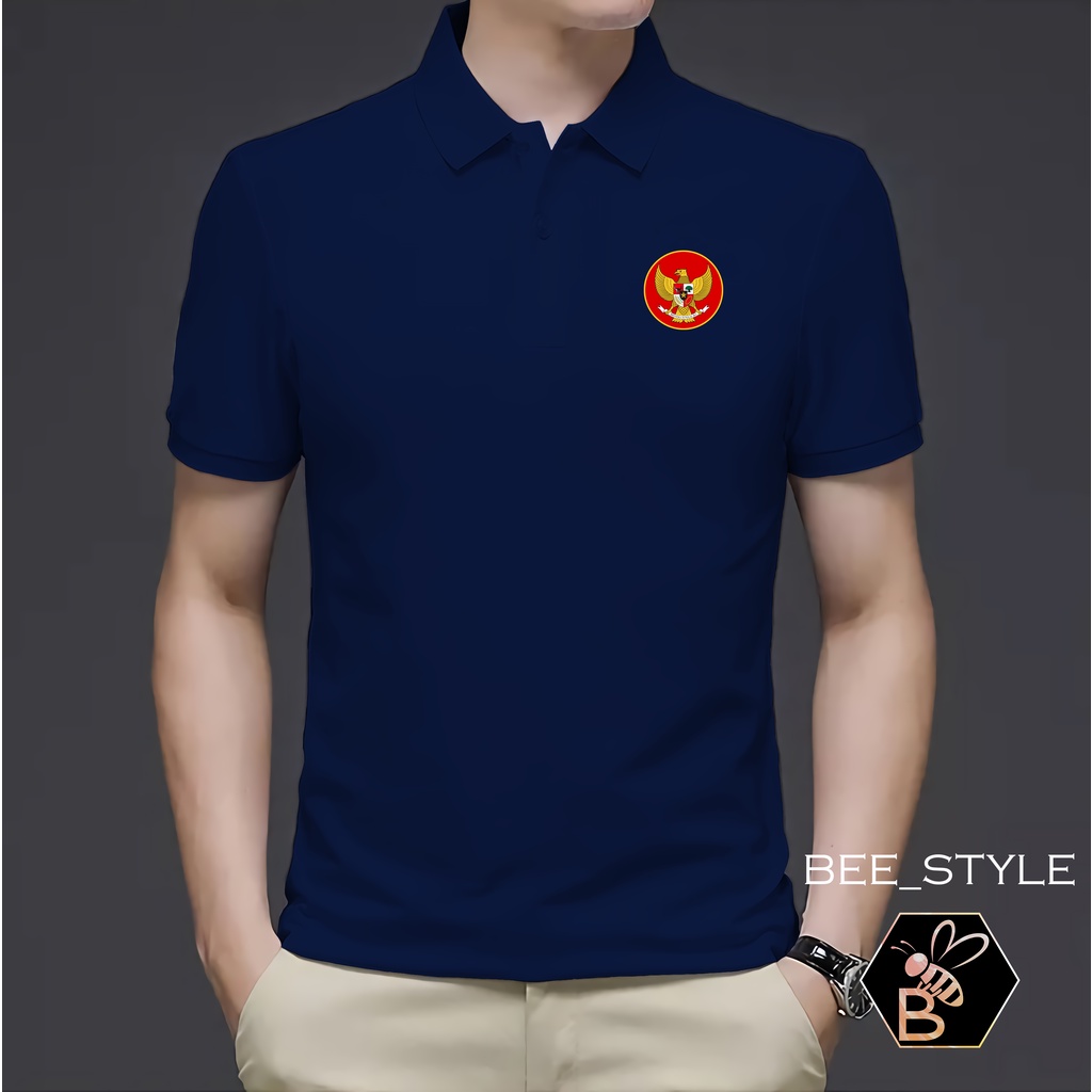 Kaos Kerah Pria Logo Garuda / Kaos Polo Garuda Merah / Kaos Pria Polo Shirt