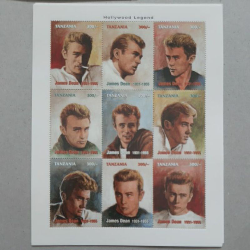 

Perangko Tanzania James Dean Holywood legend sheet 9 prangko