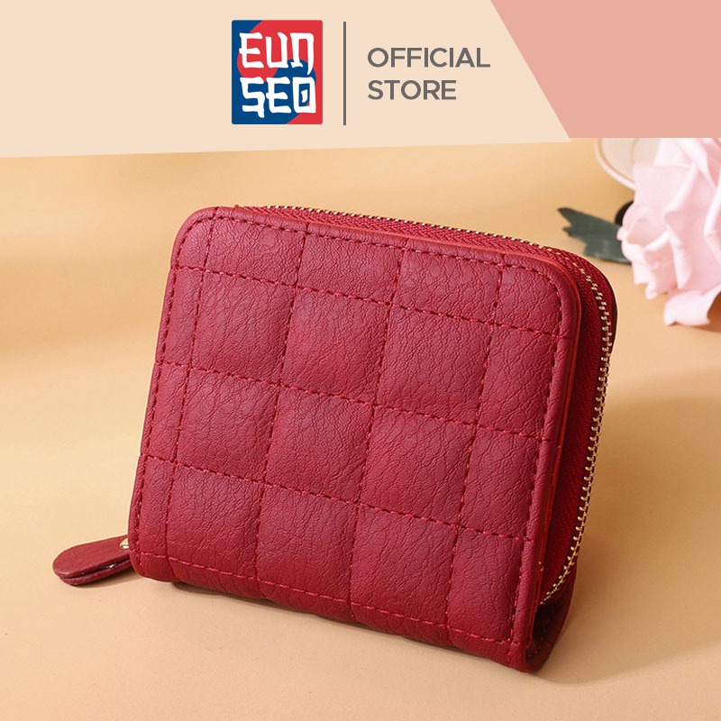 Dompet Wanita Quilted Kotak-Kotak Dompet Import Fashion Korea EUNSEO