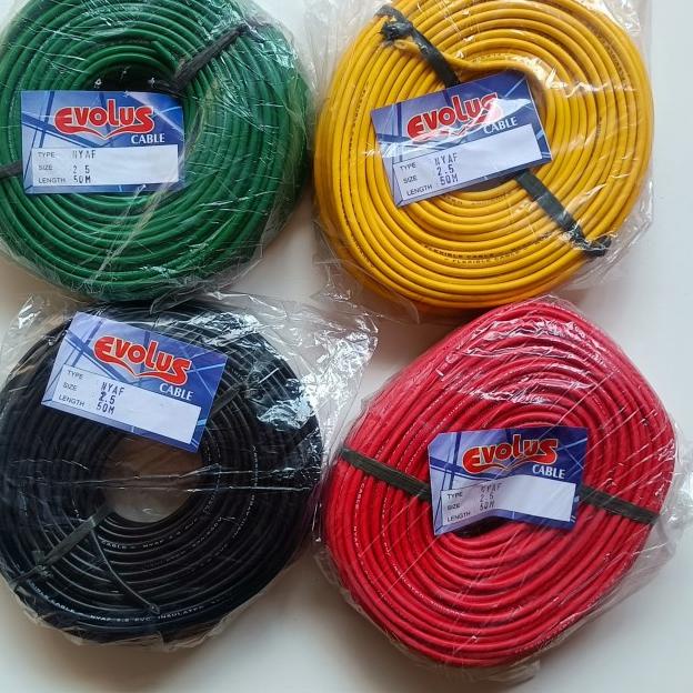 KABEL LISTRIK / KABEL NYAF 1 X 2.5 MM Tunggal Serabut 50 Meter - Kuning