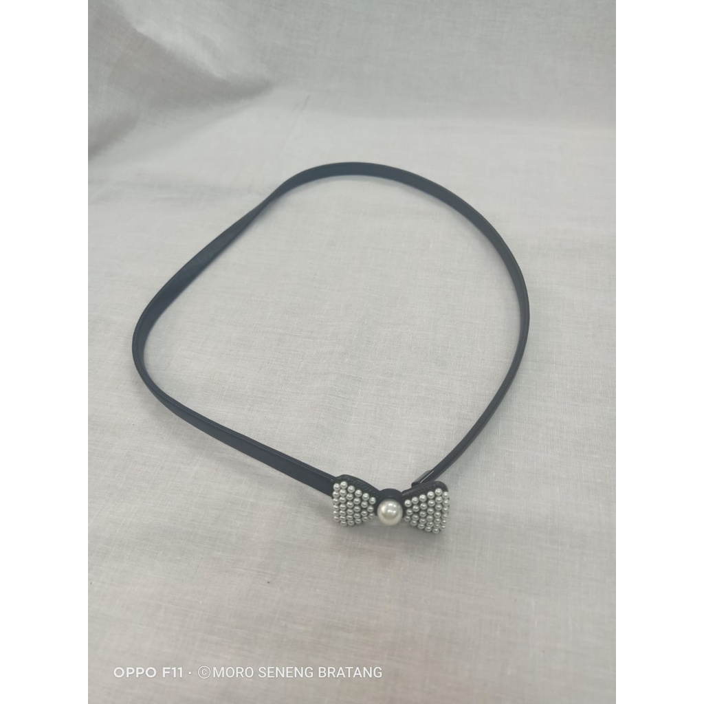 Sabuk wanita FASHION pita silve per 007 Hitam Korea Rantai obi Belt
