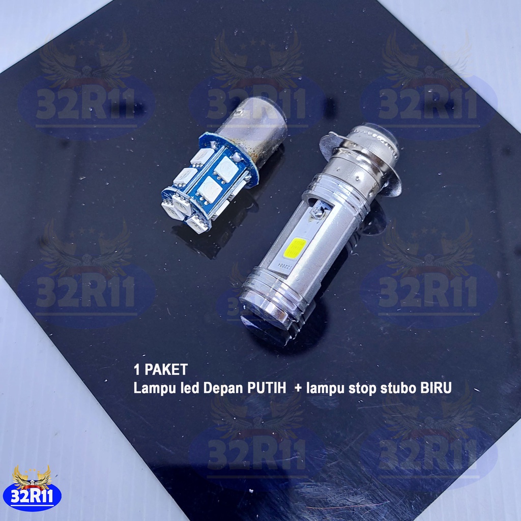 1 paket Lampu led depan ac dc 12v plus lampu stop 13 mata kedip