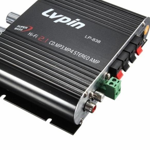 Ampli Treble Bass Booster 12V Mini Hifi Stereo Amplifier LVPIN-LP-838 - AMPLIFIER