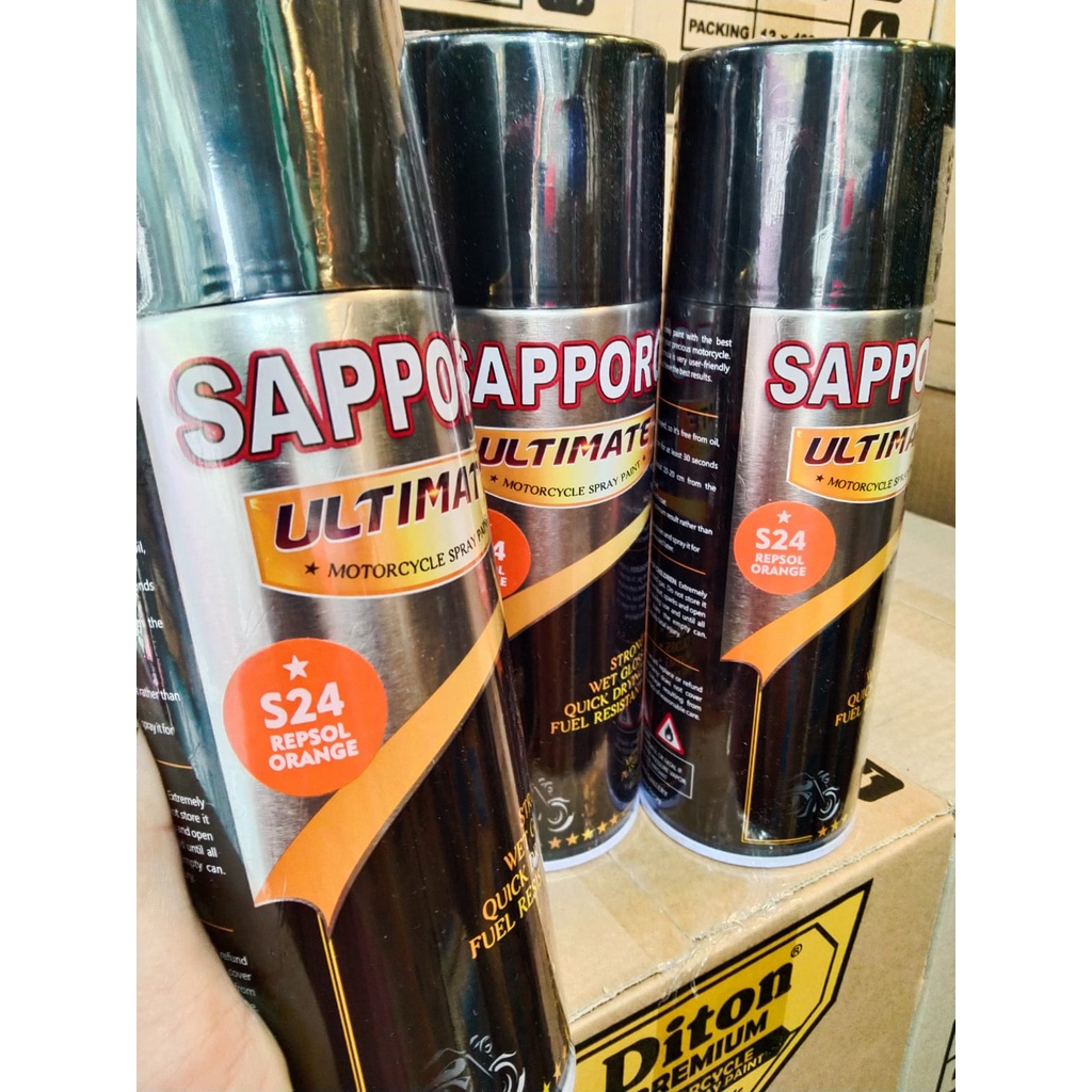 cat spray pilok pilox cat semprot sapporo ultimate S24 Repsol orange repsol saporo  400ml