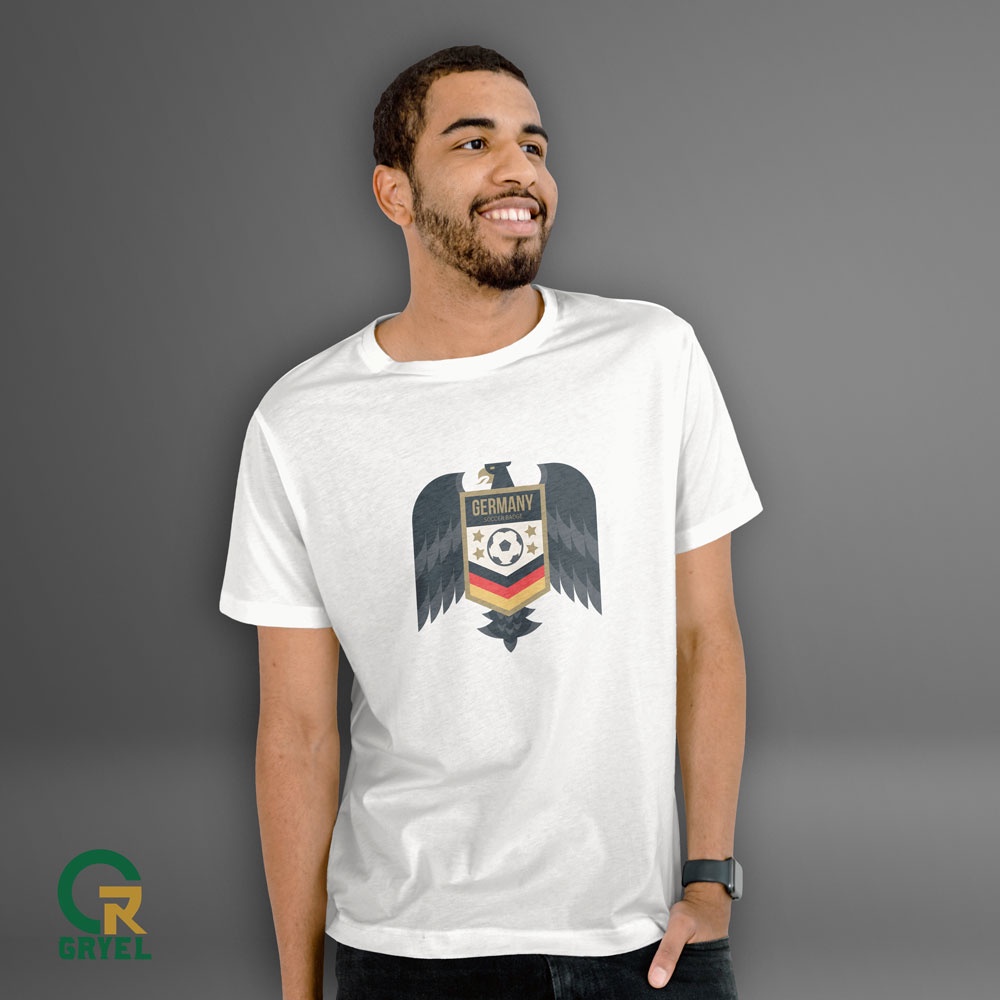 Gryel Apparel Baju Kaos Motif Logo Timnas Jerman World Cup 2022 Qatar Original Pria / Wanita Selalu 