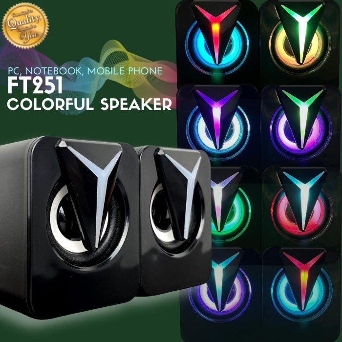 speaker Speaker Komputer PC Laptop Notebook With Colorful Lights - FT251(C1W6) Speaker PC Desktop TE